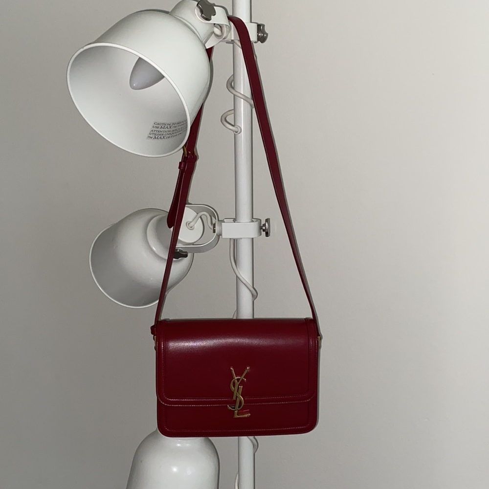 YSL Solferino Medium Shoulder Bag Opyum Red - Picture 4 of 16